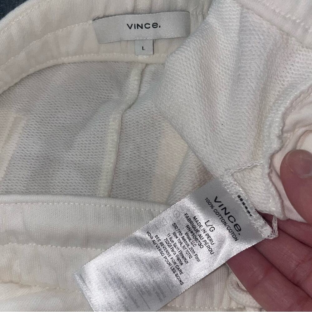 Vince Drawstring Lounge Shorts in Bone Large 100% Cotton - Picture 8 of 11